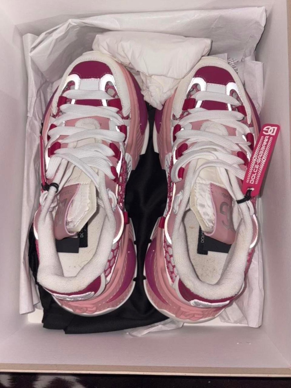 Dolce & Gabbana Pink and White Chunky Women's Sneakers